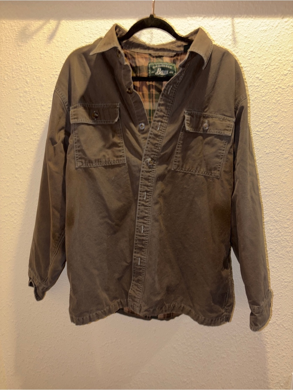 G.H. Bass & Co. Cotton Flannel lined Olive Utility Jacket Size L